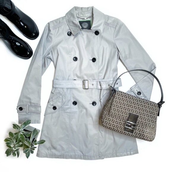 ⚡️FLASH SALE⚡️ Vince Camuto Belted Shimmer Trench Coat - Picture 2 of 7